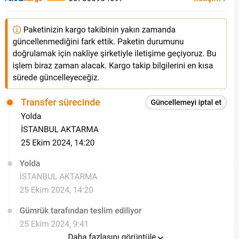Kargo Transfer Sürecinde Yaşanan Gecikme