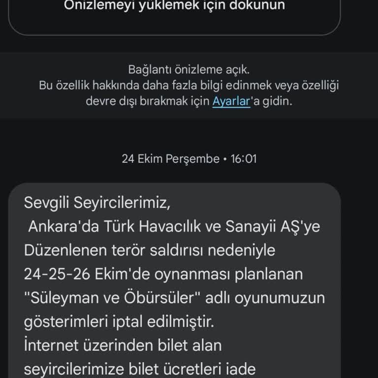 Tiyatro Bileti İptali Sonrası Para İadesi Beklentisi