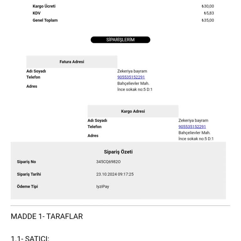 Karaca'dan Sipariş Edilen Eşarp 10 Gündür Teslim Edilmedi