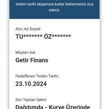 Getir Finans Ve Fiba Bank'ın Kredi Kartı Teslimatında Yaşanan İletişimsizlik Sorunu