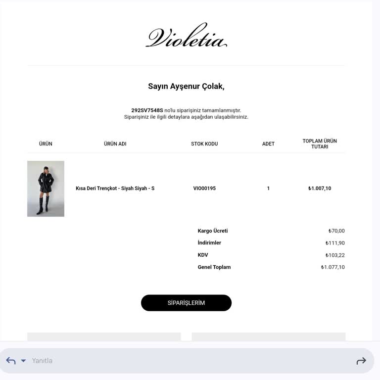 Violetia (violetia.com.tr) Yanlış Ürün Ve Geciken Çözüm!