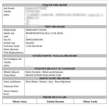 Homend Çaycıda Pas Ve Yanlış Onarım Sorunu