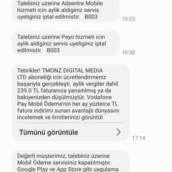 Bilgim Dışında Yansıtılan Abonelik Ücretleri