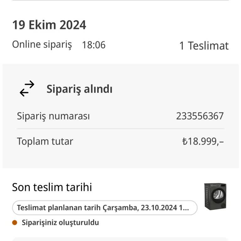 Media Markt'tan Sipariş Edilen Kurutma Makinesi Teslim Edilmedi