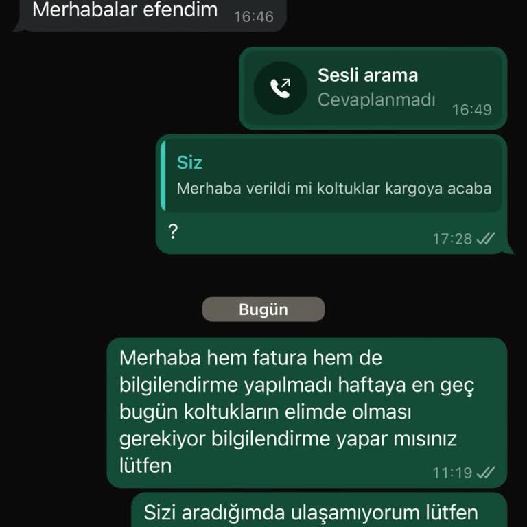 Sipariş Sonrası Sessizlik: Koltuklar Nerede?