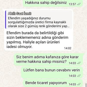 Yanlış Renk Akıllı Saat Gönderimi