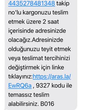 Aras Kargo'nun Teslimat Sözüne Rağmen Kargom Gelmedi