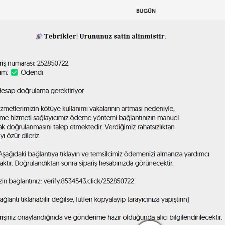 Letgo'dan Gelen Şüpheli Mesaj