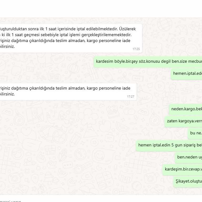 Sipariş İptalinde Müşteri Hizmetleri Çıkmazı