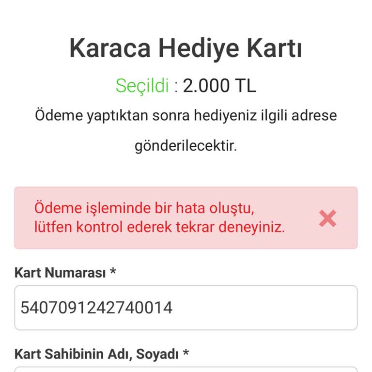 Online Hediye Kartı Alımında Hatalı Çekim Sorunu