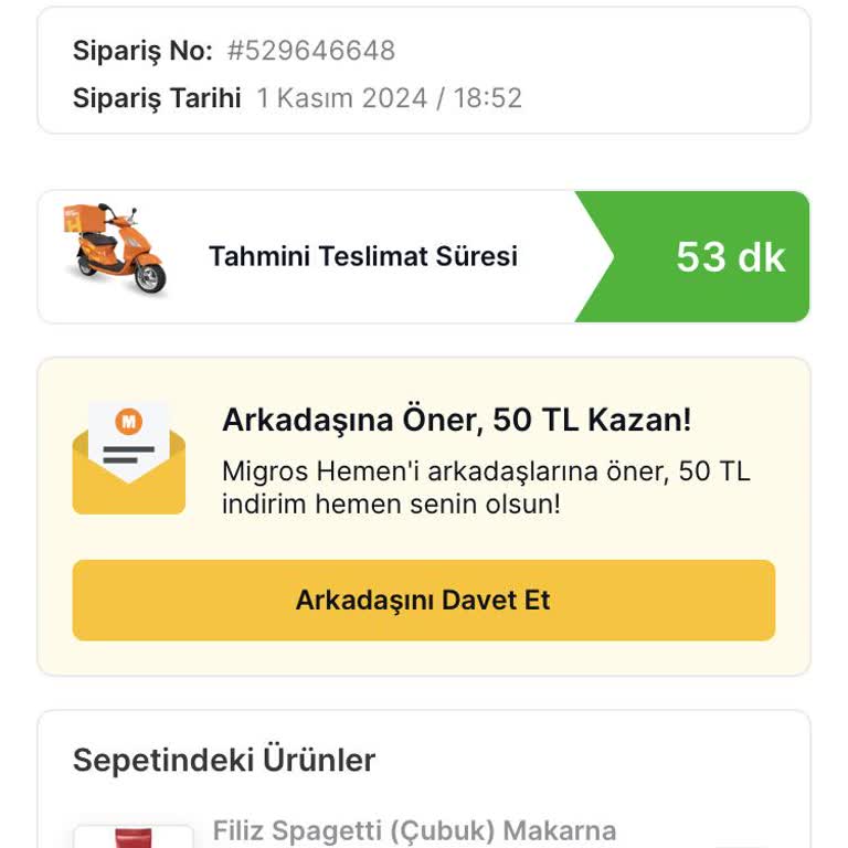 Migros Sipariş Ve Canlı Yardım Sorunları