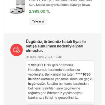 Hatalı Fiyat Nedeniyle İptal Edilen Sipariş Ve Müşteri Mağduriyeti