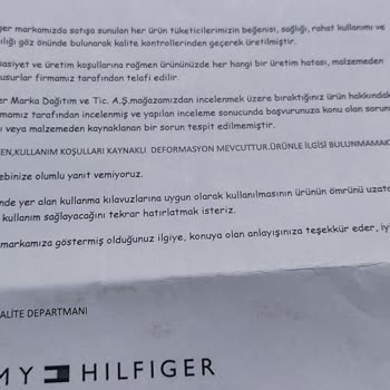 Tommy Hilfiger Ayakkabıda Beklenmedik Açılma Sorunu