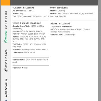 Arçelik Çay Makinesi Tamir Ücreti Şoku