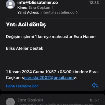 Yanlış Beden Ve Yetersiz Müşteri Hizmeti