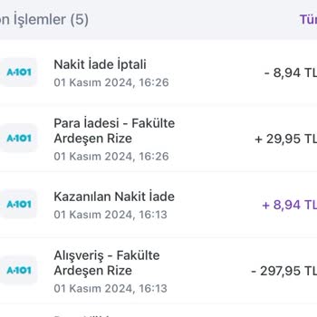 H*** İle Yapılan Alışverişte Nakit İade Sorunu