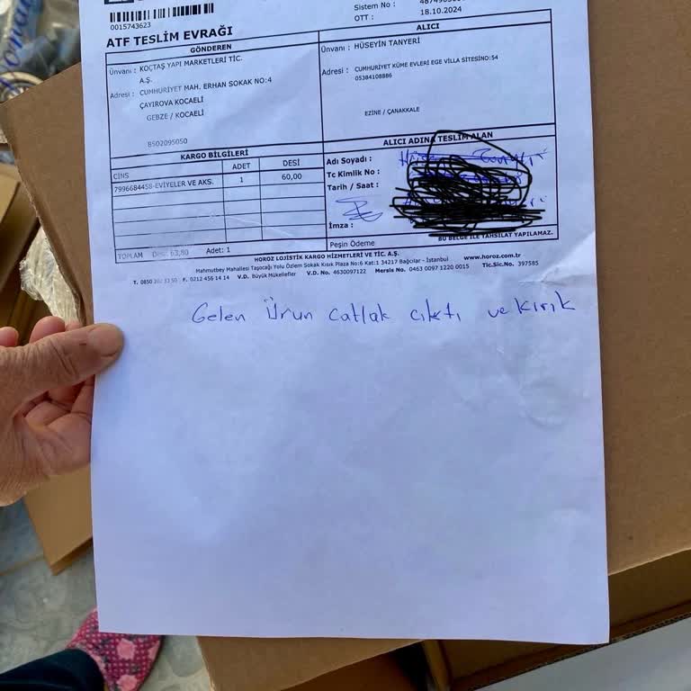 Horoz Lojistik İle Yaşanan Teslimat Ve İade Sorunları