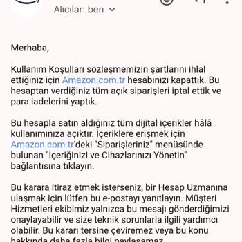 Amazon Hesap Kapatma Ve Fatura Sorunu