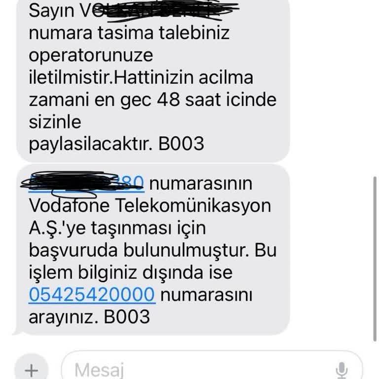 Vodafone'a İzinsiz Hat Taşıma Başvurusu Ve Çağrı Merkezi Sorunları