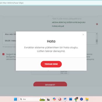 Değer Kaybı Başvurusunda Teknik Sorun