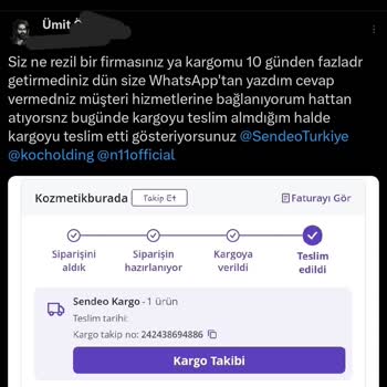 N11 Kargo Teslimatı Ve Müşteri Hizmetlerinde Büyük Sorun