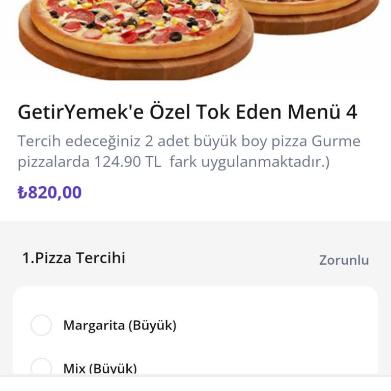 GetirYemek'te Pasaport Pizza Kampanya Yanıltması