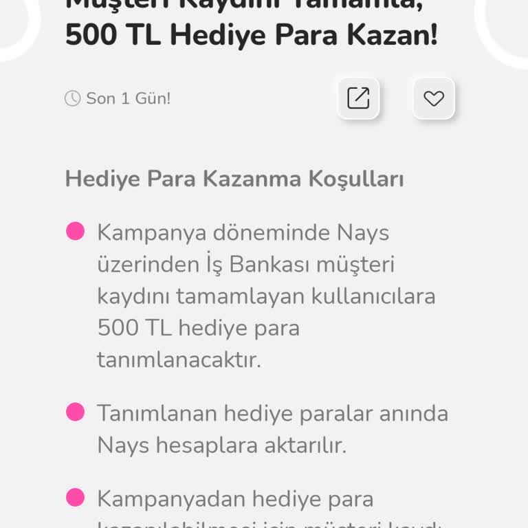 Nays Kampanya Koşullarına Uygun Hareket Ettim, 500 TL Hediye Hala Hesabıma Aktarılmadı!