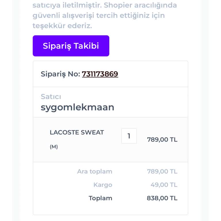 SY-giyim (sygomlekman) Şikayeti