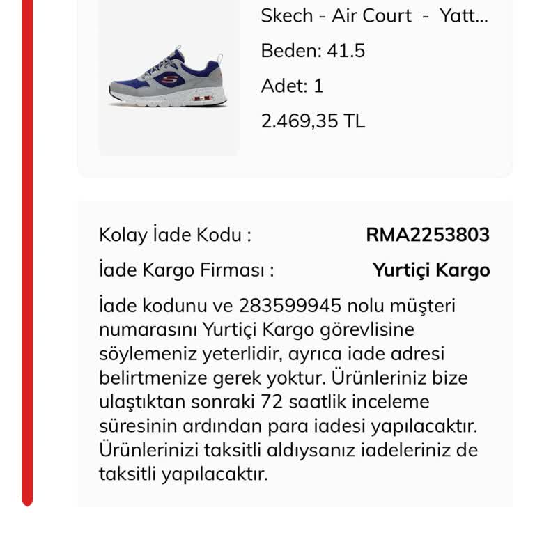 Ayakkabının Kalitesizliği Ve Geciken İade Süreci