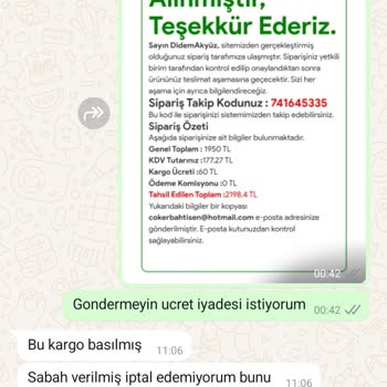 Gece Sipariş İptali Ve Kaba Müşteri Hizmeti