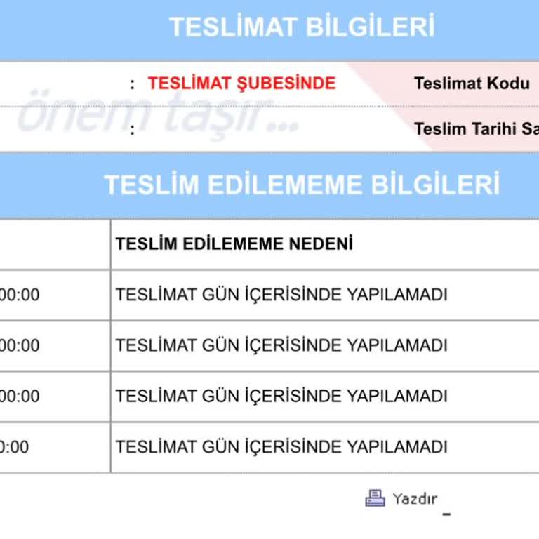 Teslimat Gecikmesi Ve Kargo Sorunu