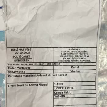 Çatlak Su Filtresi İadesi Talebi