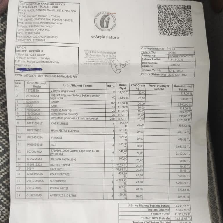 Skoda Servisinde Yanıltıcı Bilgilendirme Ve Fatura Şoku