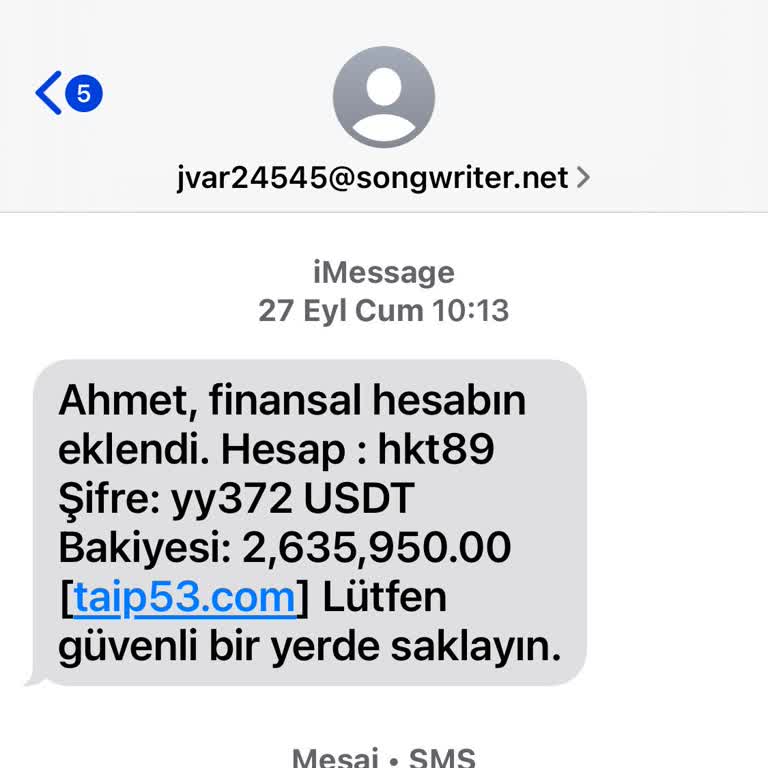 Bilinmeyen Kaynaktan Gelen Şüpheli SMS