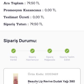 Yanlış Dudak Yağı Gönderimi Sorunu