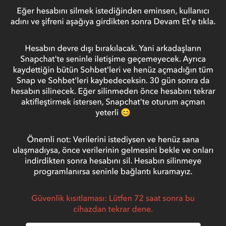 Snapchat Hesabımı Silemiyorum: Güvenlik Kısıtlaması Sorunu