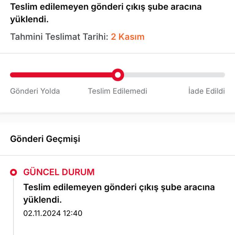 Kargom Teslim Edilmeden Geri Gönderildi