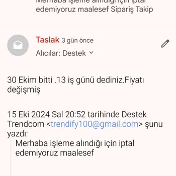 Sipariş İptali Ve Kalitesiz Ürün Sorunu