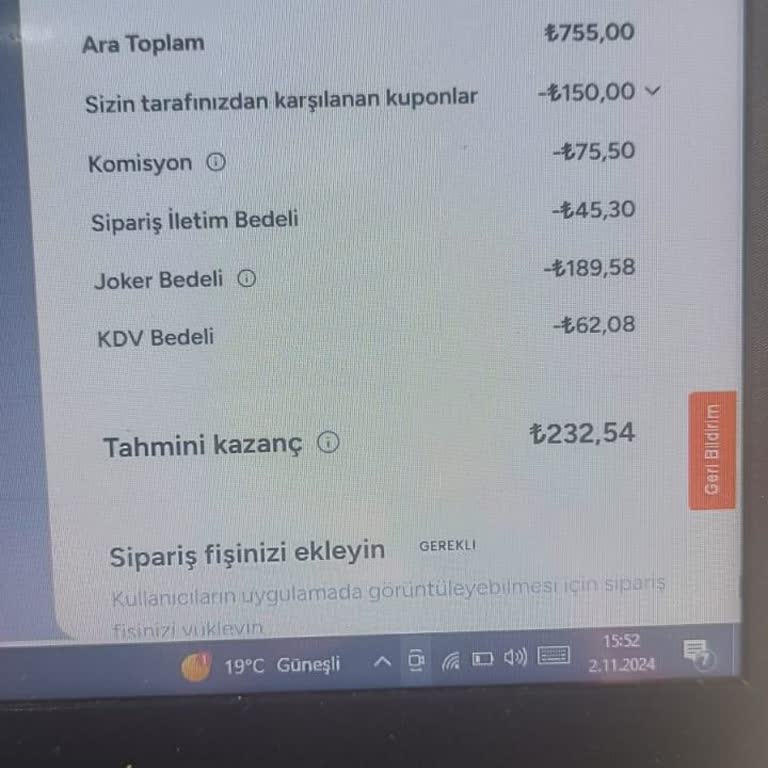 Yemek Sepeti Komisyon Kesintileri