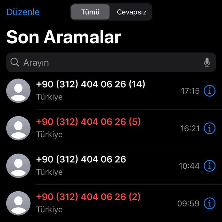 Bilinmeyen Numaradan Şüpheli Arama