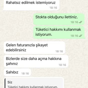 Stokta Denilen Ceket Kişiye Özel Çıktı İade Kabul Edilmiyor
