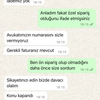 Stokta Denilen Ceket Kişiye Özel Çıktı İade Kabul Edilmiyor
