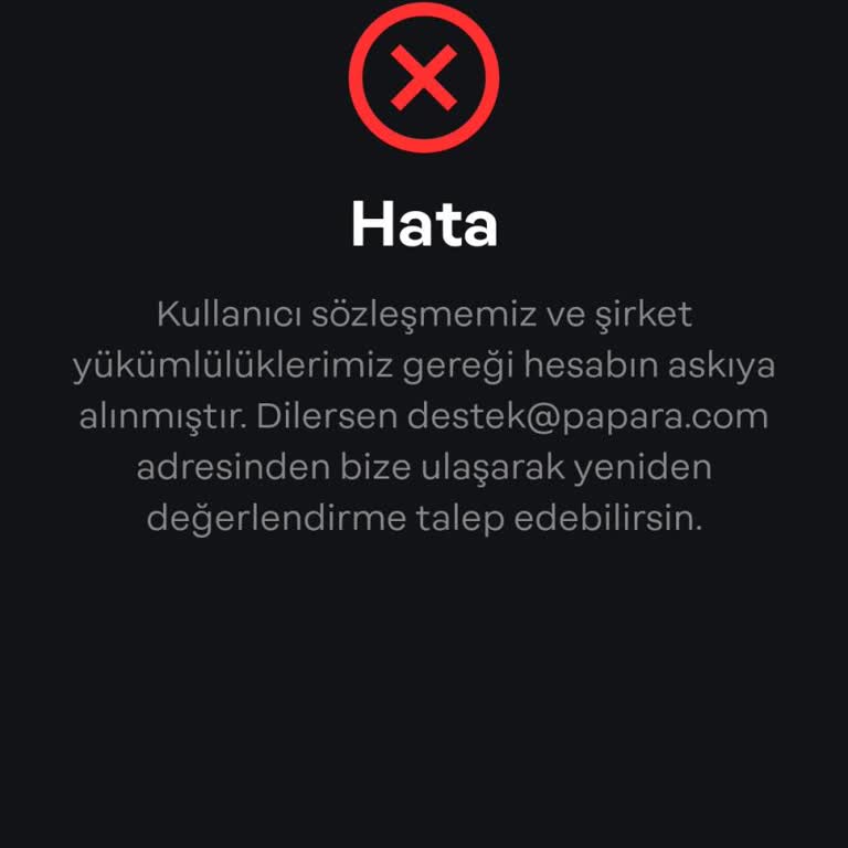Papara Hesap Askıya Alınma Sorunu
