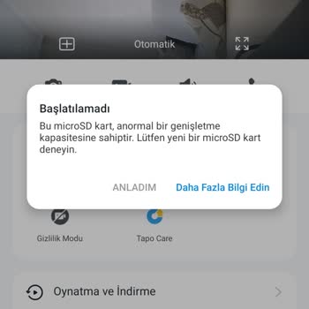 TP-Link Tapo C500 Hafıza Kartı Sorunu