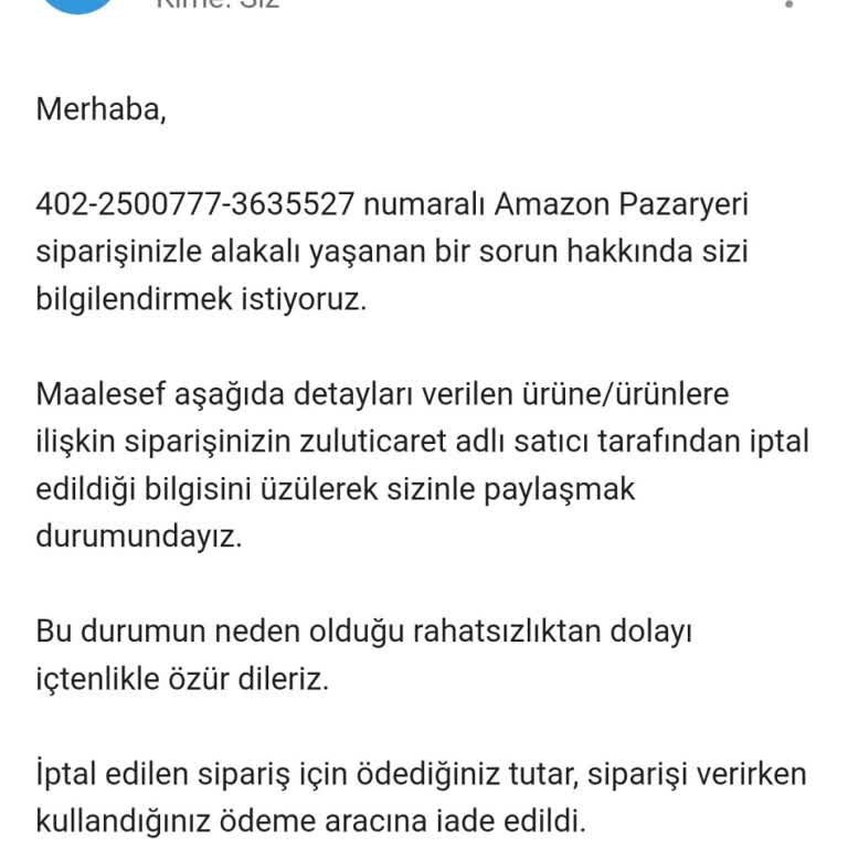 Amazon Sipariş İptali Ve Fiyat Artışı Sorunu