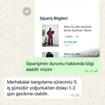 Öyküwear'dan Sipariş Edilen Eşofman Takımları Teslim Edilmedi Ve Müşteri Hizmetleri Cevap Vermiyor