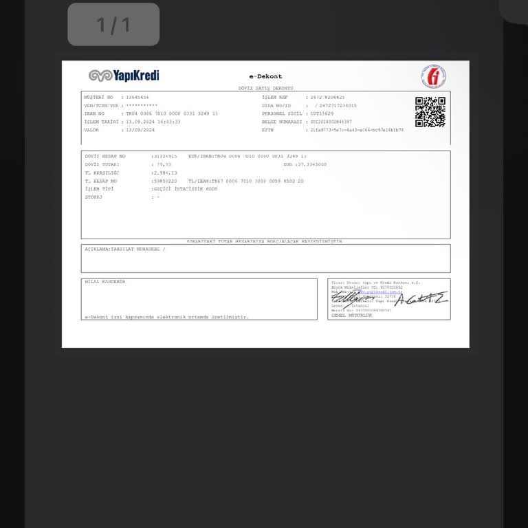 Yapı Kredi'den Bilgim Dışında Euro Tahsilatı