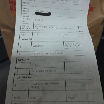 Çifte Ödeme Sorunu: Burger King Siparişimde Yaşanan Pos Cihazı Hatası