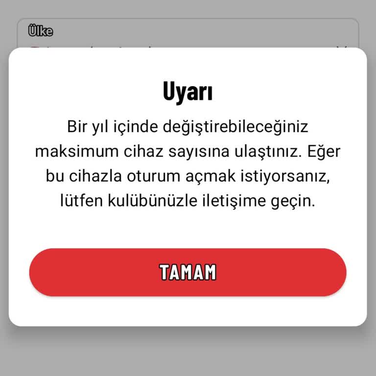 Cihaz Değişim Limiti Sorunu: Salona Giriş Yapamıyorum