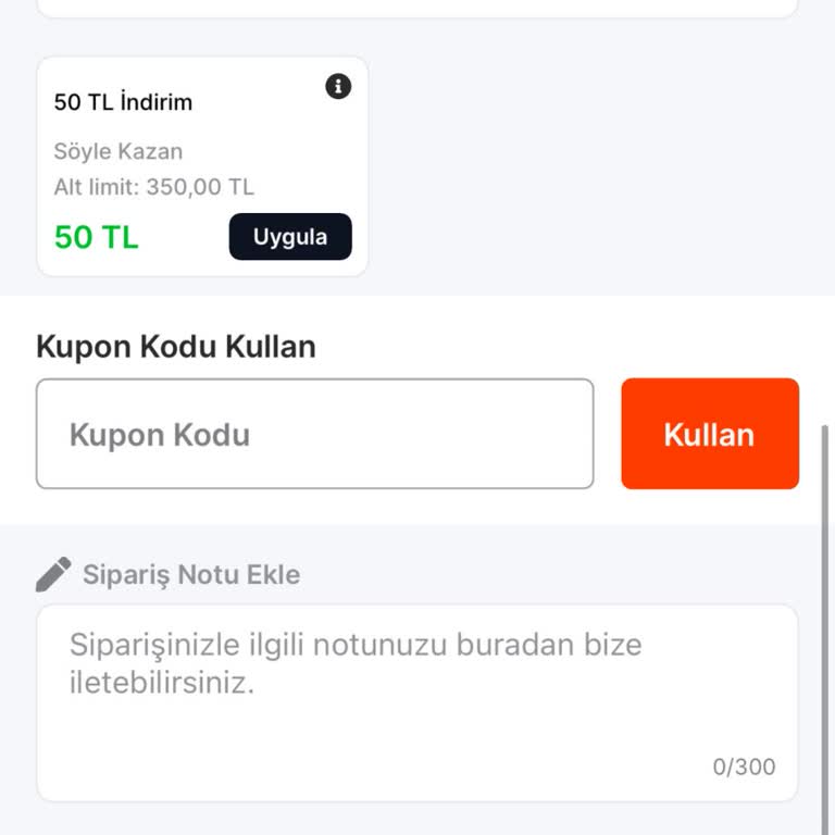 Migros Yemek Uygulamasında Kupon Sorunu